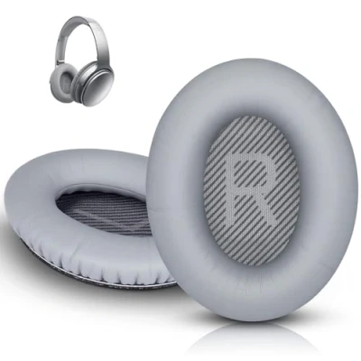 Abbildung von Linkstyle Ersatz Ohrpolster für Kopfhörer, Weiche Kissen Bose QuietComfort 35 QC35II QC25 QC15 QC2 Ae2, Grau