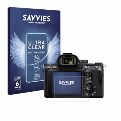 Abbildung von Savvies 6 Stück Schutzfolie für Sony Alpha 7 III / 7R II 7S Displayschutz Folie Ultra Transparent