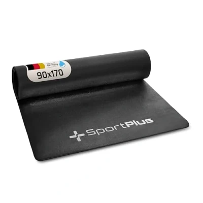 Abbildung von SportPlus Bodenschutzmatte für Heimtrainer, Crosstrainer &amp; Ellipsentrainer, schadstoffgeprüft, strapazierfähig, Maße ca. 170x90x0,6cm (LxBxH)