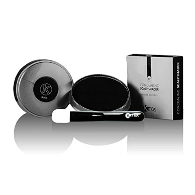Abbildung von Kmax Topical Shader Haarverdichter 35 g Concealer Bei lichtem Haar Haarverdichtung Streuhaar, Farbton:Schwarz (Black)