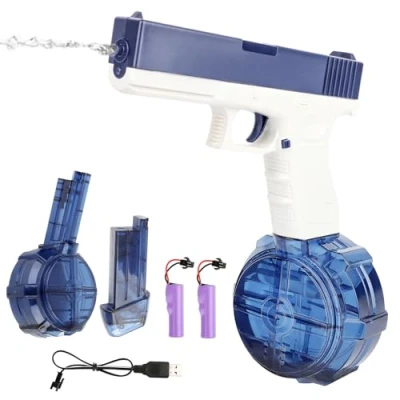 Abbildung von Wasserpistole Elektrisch, Elektrische für Erwachsene und Kinder, 9M Pistols Großer Reichweite Wasserpistole,Wasser Spielzeug Pistolen Sommer Strand Outdoor Pool (Blau)