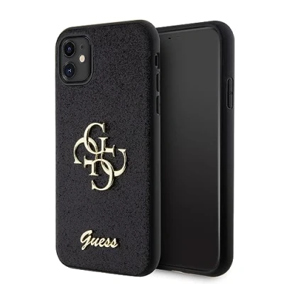 Abbildung von Guess GUHCN61HG4SGK Hülle für iPhone 11 / Xr 6.1&quot; Schwarz hardcase Glitter Script Big 4G