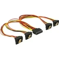 Abbildung von SATA 15Pin Stecker &gt; 4x Buchse, gewinkelt (unten), Kabel