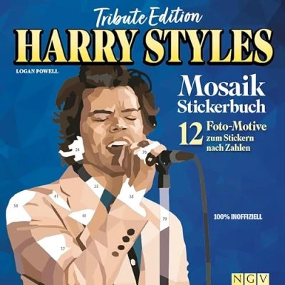 Abbildung von Tribute Edition Harry Styles Mosaik Stickerbuch: 12 Foto Motive zum Stickern nach Zahlen I 100 % Inoffiziell