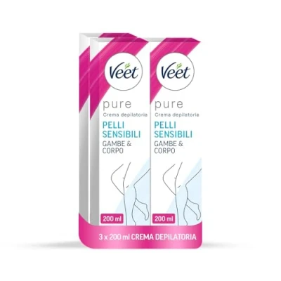 Abbildung von Veet Haarentfernungscreme für empfindliche Haut, 200 ml, Beine, Arme, Achseln und Bikinizone, 600 Maxi Format
