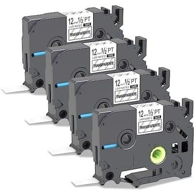 Abbildung von 4x Kompatibel Schriftband als Ersatz für Brother PTouch Bänder Tz Tape 12mm 0.47 Clear Laminated TZe 131 TZe131 PT D400 H105 1010 1000 1280 Beschriftungsgerät