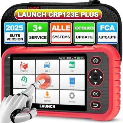 Abbildung von LAUNCH CRP123E Plus OBD2 Diagnosegerät Scanner Alle Systeme für ENG/at/ABS/SRS/Door/EPB/EES/Armaturenbrett etc, mit 3 Rückstellservice SAS, Öl Reset, elektrische Drosselklappe neu Lernen