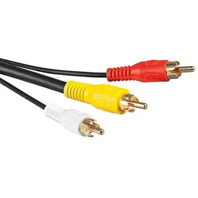 Abbildung von Goobay 50380 Composite Cinchkabel 1,5m / 3x Cinch Stecker auf Cinchstecker RCA Kabel geschirmt Subwoofer Blu Ray Verstärker HiFi Schwarz