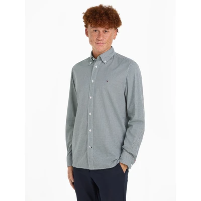 Abbildung von Tommy Hilfiger SOFT FLEX Gingham Hemd, Herren, Größe: Medium, Ornamental green/optic white