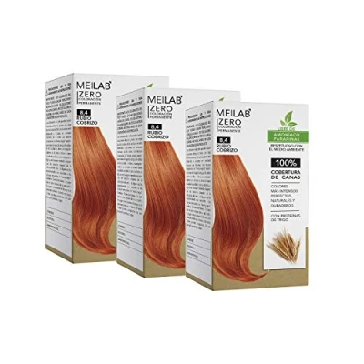 Abbildung von MEILAB Permanente Haarfarbe ohne Ammoniak 3er Pack Kupfer Hellblonde Haartönung #8 4