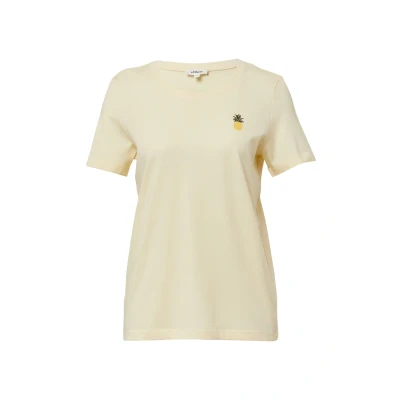 Abbildung von s.Oliver MIT Stickerei Tshirt print, Damen, Größe: 46, Helles zitrone