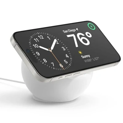 Abbildung von elago MS2 Ladestation Kompatibel mit MagSafe Ladegerät, Premium Ständer iPhone 16, 15, 14, 13, 12 [Ladegerät Nicht enthalten] (Weiß)