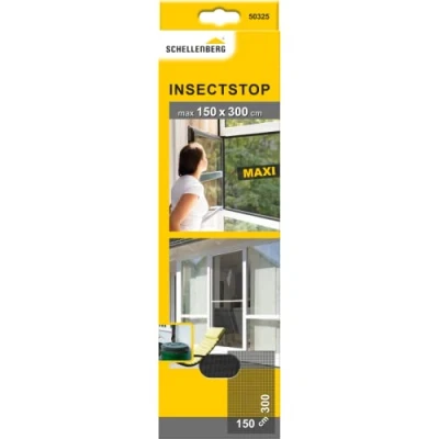 Abbildung von Schellenberg 50325 Fliegengitter für große Fenster Insektenschutz und Mückenschutz ohne Befestigungsband, 150 x 300 cm, Anthrazit