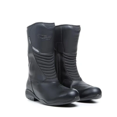 Abbildung von TCX Lady Aura Plus Waterproof, Damen Motorradstiefel, Wasserdichter Tourenstiefel mit T DRY Membran, Obermaterial aus Leder, Elastischer Reißverschluss und Klettverschluss, Schwarz