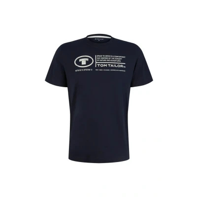 Abbildung von TOM Tailor Printed TEES Tshirt print, Herren, Größe: Small, Sky captain blue