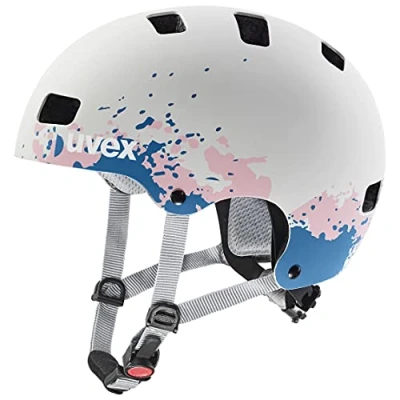 Abbildung von uvex kid 3 cc robuster Fahrradhelm für Kinder individuelle Größenanpassung optimierte Belüftung grey grapefruit matt 51 55 cm