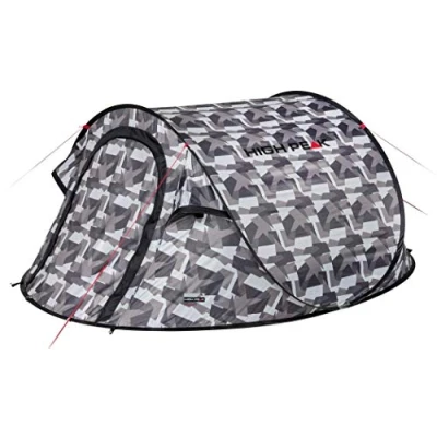 Abbildung von High Peak Wurfzelt Vision 2, Pop Up Zelt für 2 Personen, Festivalzelt freistehend, super leichtes Schnellöffnungs Wurfzelt, 2000 mm wasserdicht, UV 60 Sonnenschutz, Ventilationssystem, Moskitoschutz