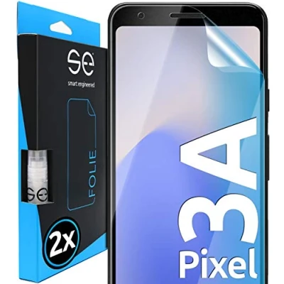 Abbildung von smart engineered s.e Schutzfolie für Google Pixel 3A, 2 Stück, Full Screen, Positionierhilfe, 3A Schutzfolie, transparente Displayfolie, funktionierende Alternative zu Schutzglas, Schutzglasfolie