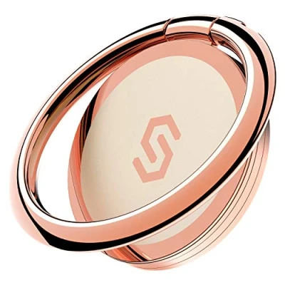 Abbildung von Syncwire Handy Ring Halterung, Fingerhalter 360 Grad drehbare Ringhalterung, Fingerring Ständer, Fingerhalterung für iPhone, Samsung, Huawei, LG, Sony und andere Smartphones Rosegold