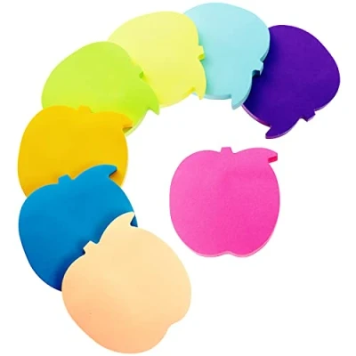Abbildung von Farbige Haftnotizen, 560 Blatt Apfelform Selbstklebende Haftnotizzettel, Super Sticky Notes, Farbig Notizblöck für Büro Schule Zuhause(8 Farben, 76 x mm)