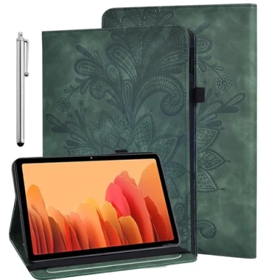 Abbildung von GLANDOTU Hülle für Huawei MediaPad T3 10 (9,6 Zoll) mit Schutzfolie und Stylus Stift Ultra Dünn Stifthalter Standfunktion Flip Cover PU Leder Tablet Case（Grün）