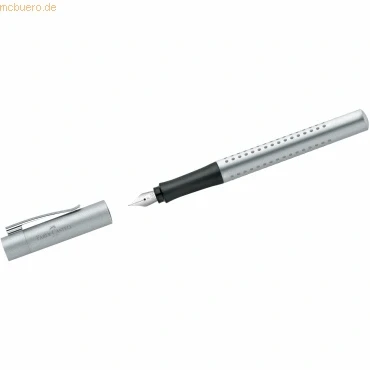 Abbildung von FABER CASTELL 140906 Füller Grip 2011, Feder F, Silber, 1 Stück
