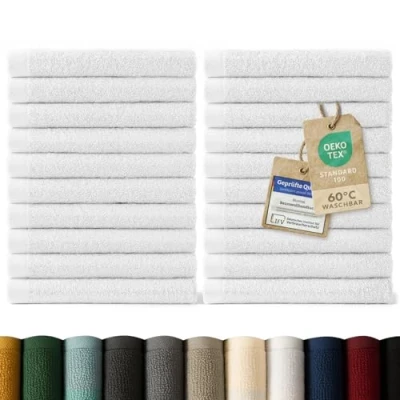 Abbildung von Blumtal Gästehandtücher 30x30cm weich und saugstark, Frottee (24 St), 12er 24er Set, 100% Baumwolle