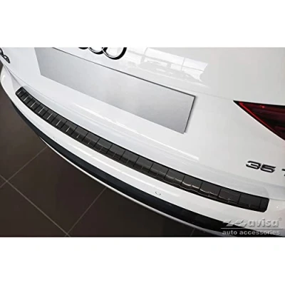 Abbildung von Avisa Schwarz Edelstahl Heckstoßstangenschutz kompatibel mit Audi Q3 II 2019 inkl. S Line &#039;Ribs&#039;