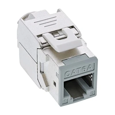 Abbildung von 8er Pack InLine® Keystone RJ45 Buchse, geschirmt, Cat.6A, grau