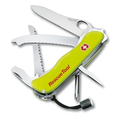 Abbildung von Victorinox Schweizer Taschenmesser Rescue Tool, Swiss Army Knife, 14 Funktionen, Frontscheibensäge, Scheibenzertrümmerer