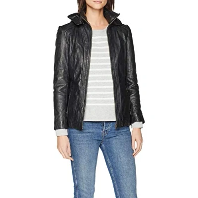 Abbildung von Urban Leather Damen Lederjacke mit Kapuze Sk1, Schwarz (Black), M