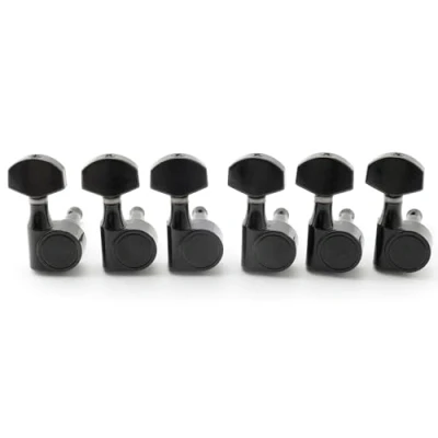Abbildung von Musiclily Pro 6 in Line 1 Pin Gitarren Mechaniken Tuners Gitarre Stimmwirbel Tuning Pegs für SQ Strat Tele Style E Gitarre, Schwarz