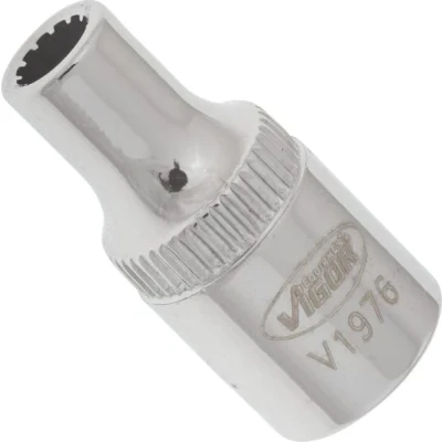 Abbildung von Vigor Innenvierkant Antrieb 6,3 = 1/4 Zoll Multiprofil Steckschlüssel Einsatz V1976 ∙ vierkant Hohl mm (1/4 Zoll) Schlüsselweite: 4 Gesamtlänge: 25 mm, 1 Stück