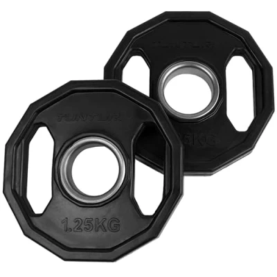 Abbildung von Gewichtscheiben ⌀50 mm Hantelgewichte aus Gummi mit Griffen