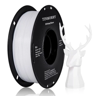 Abbildung von TINMORRY PLA Filament 1.75mm, Schnelles 3D Druck Filament, Kompatibel mit den meisten FDM Druckern, 1 KG Spule, Kühles Weiß