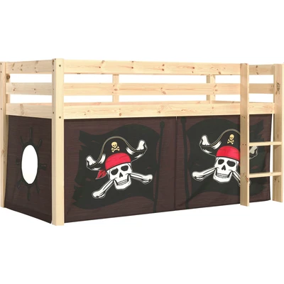 Abbildung von Vipack Spielbett &quot;Vipack Pino&quot;, (Made in Europe), mit Textil Set, inkl. Rolllattenrost, Natur, Weiß oder Grau