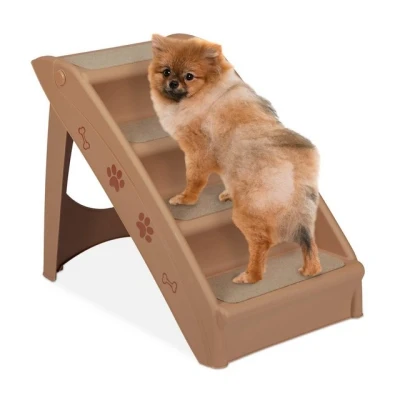 Abbildung von relaxdays Haustiertreppe Hundetreppe 4 Stufen, Beige