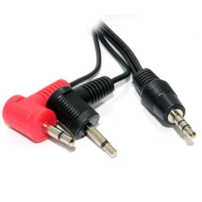Abbildung von 3,5 mm Stereo Klinkenstecker Stecker Zum 2X Rechts abgewinkelt Mono 1 m [1 Meter]