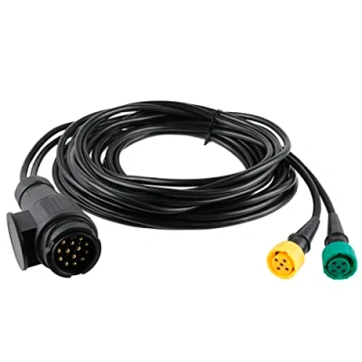 Abbildung von AOHEWEI Anhängerkabel 5m Stecker 13 polig und 2X 5 Kabelbaum mit Bajonettstecker für Anhängerbeleuchtung Rückleuchten