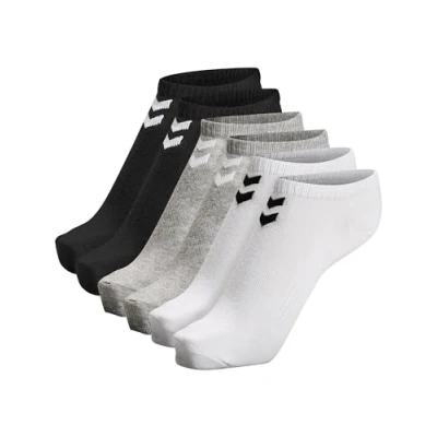 Abbildung von Hummel Chevron Ankle SOCK 6 PACK Unisex Füßlinge, Größe: 46/48, White/black/grey melange
