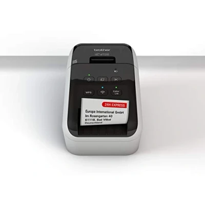 Abbildung von Brother QL 810W WLAN Etikettendrucker (mit Rot Schwarz Druckfunktion, USB und Schnittstelle, automatische Schneideeinheit), Weiß glänzend