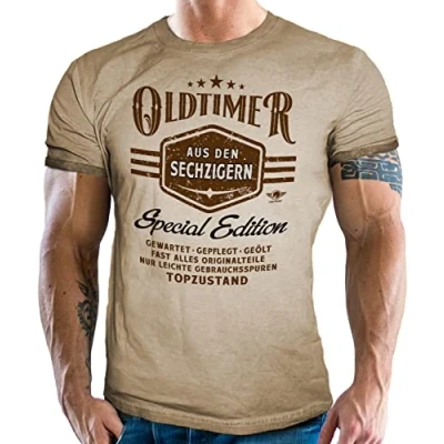 Abbildung von LOBO NEGRO® T Shirt im Vintage Retro Look zum Geburtstag Oldtimer Special Edition 60er