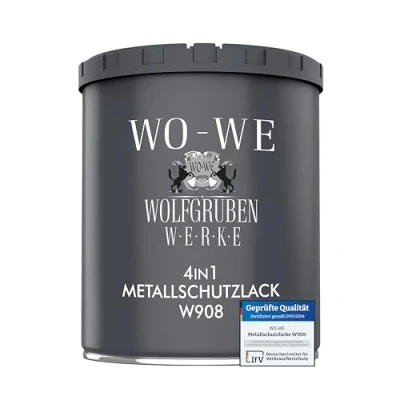 Abbildung von WO WE Metallschutzlack 4in1 Metalllack Metallfarbe Metallschutzfarbe W908 Farblos 750ml
