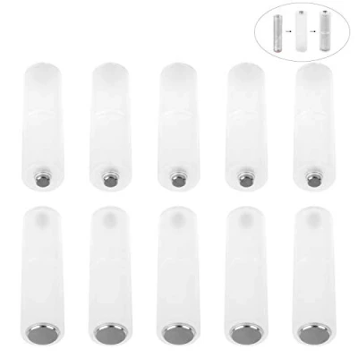 Abbildung von Jubaopen 10 Stück Batterie Konverter für Batterien von AAA auf AA Translucent Zellen Akku Adapter PP Material Switcher