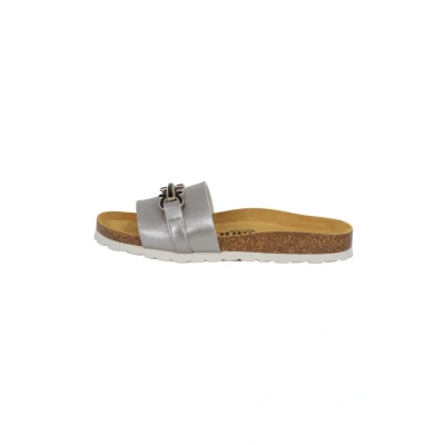Abbildung von Palado Laudra Pantolette flach, Damen, Größe: 37, Grau metallic Schuhe