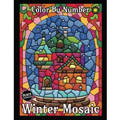 Abbildung von Winter Mosaic Color By Number (Black Backgrounds): Activity Coloring Book for Adults Relaxation and Stress Relief