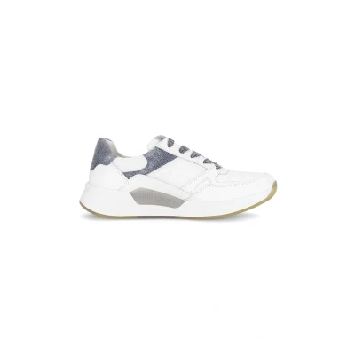 Abbildung von Gabor Damen Low Top Sneaker, Frauen Halbschuhe,schnürschuhe,schnürer,straßenschuhe,Strassenschuhe,Sportschuhe,Weiss/blau,42 EU / 8 UK