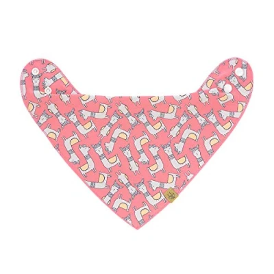 Abbildung von LÄSSIG Baby Lätzchen Bandana Halstuch Baumwolle Druckknopf wendbar/Baby Glama Lama coral