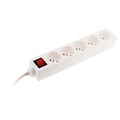 Abbildung von Bloc 5 prises interrupteur avec fiche extraplate Blanc 1m NF