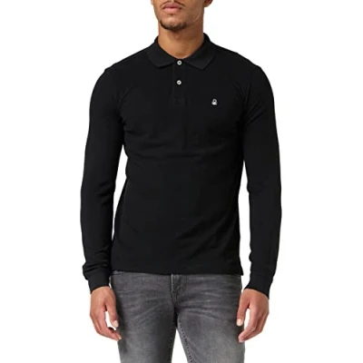 Abbildung von United Colors of Benetton LONG Sleeve Poloshirt, Herren, Größe: XS, Black